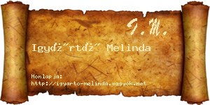 Igyártó Melinda névjegykártya