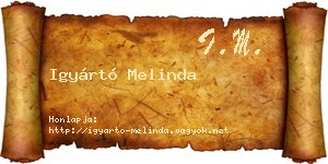 Igyártó Melinda névjegykártya